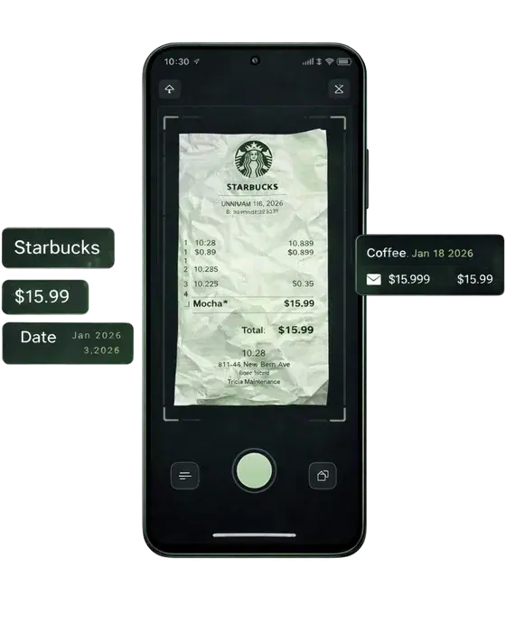 SmartWalt receipt scanner — snap any receipt and AI reads it instantly